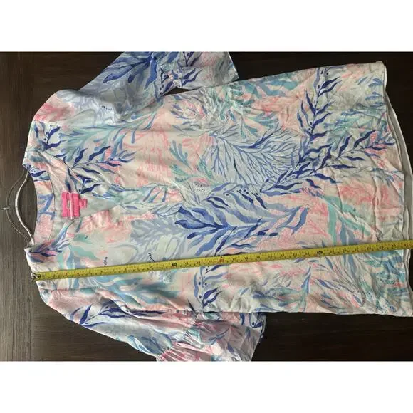 Lilly Pulitzer Elenora Silk Dress Kaleidoscope Coral Bell Sleeve S - Picture 5 of 10